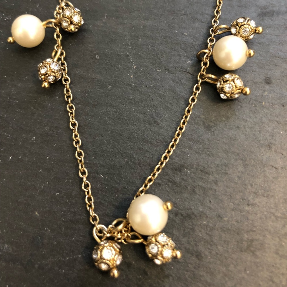 Ann Taylor Gold Pearl Long Necklace